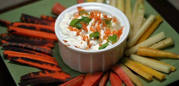 Rainbow Carrots and Cream Cheese Dip