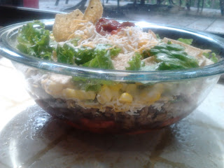 layered southwest taco salad