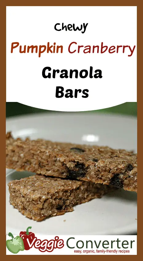 Chewy Pumpkin Cranberry Granola Bars