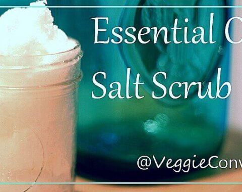 Essential Oil Salt Scrub | @VeggieConverter