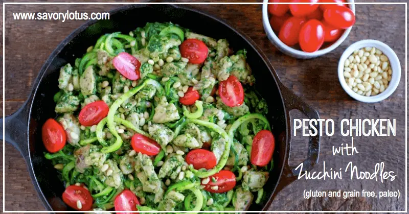 Pesto Chicken with Zucchini Noodles