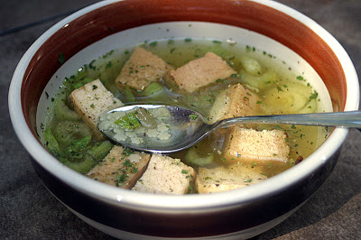 smoked tofu and stars soup